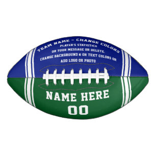 Blue and Green Football, Personalized Football