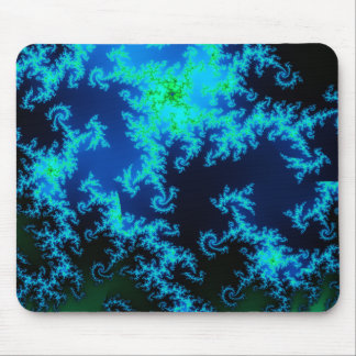Blue and green fractal mousepad