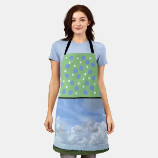 Blue and Green Fun Sky Apron