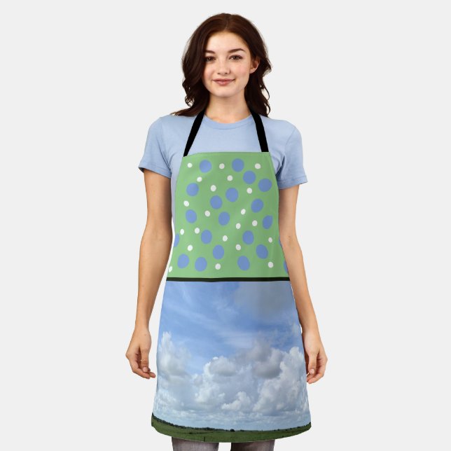 Blue and Green Fun Sky Apron (Worn)