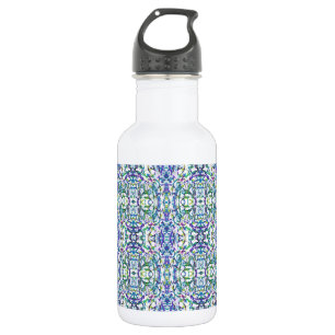 Blue and Green Geometric 532 Ml Water Bottle