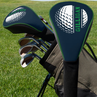 Blue and Green Golfers Name Golf Head Cover