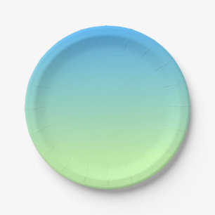 Blue and Green Gradient Paper Plate
