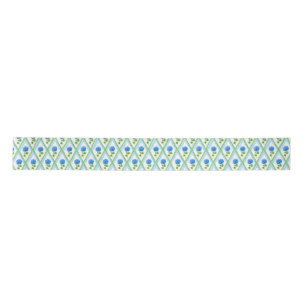 Blue and Green Grandmillenial Hydrangea Ditsy Satin Ribbon