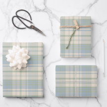 Blue and Green Grandmillennial Plaid Pattern