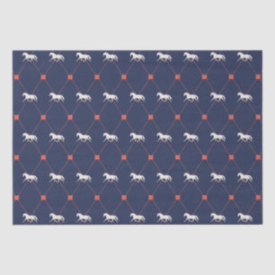 Blue and Green Harleqiun Trotting Horse Pattern Tissue Paper