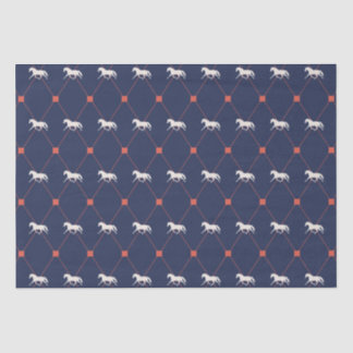 Blue and Green Harleqiun Trotting Horse Pattern Tissue Paper