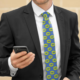 Blue and Green Kissing Lips Tie