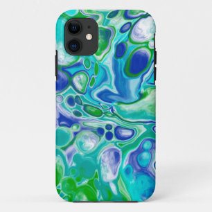 Blue and Green Marble Fluid Art Abstract    Case-Mate iPhone Case