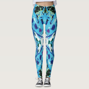 Blue and Green Marine Biology Splatter Leggings