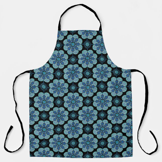  Blue and green medallions Apron  (Front)