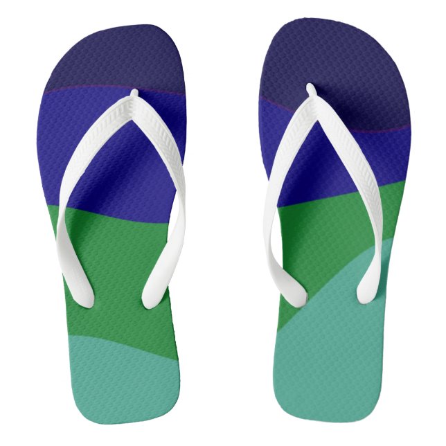 Blue And Green Mixed Jandals (Footbed)