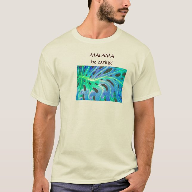 Blue and Green Monstera T-Shirt (Front)