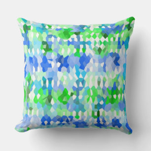 Blue and Green Mosaics Cushion