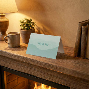 Blue and green mountains thank you card