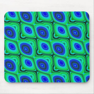 blue and green mouse pad