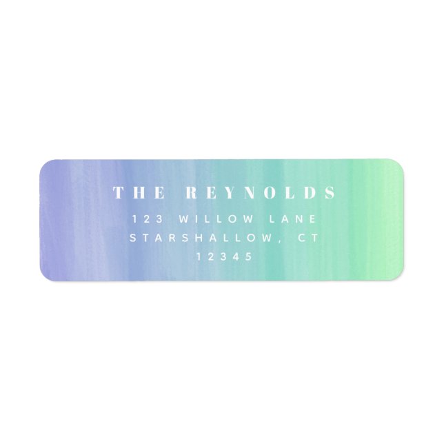 Blue and Green Ombre Return Address Labels (Front)