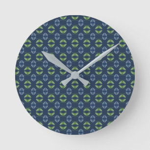 Blue And Green Patterned Wall Clock