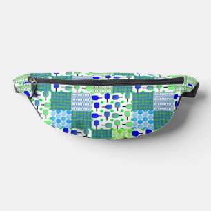 Blue and Green Pickleball Courts, Paddles, & Balls Bum Bags