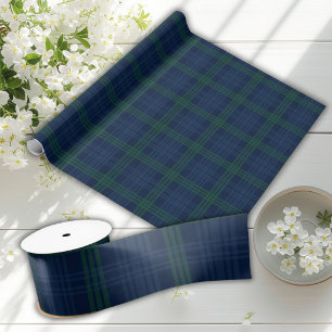 Blue and Green Plaid Preppy Posh Chic  Wrapping Paper