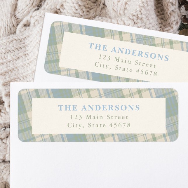 Blue and Green Plaid Return Address (Creator Uploaded)