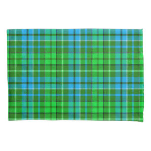 Blue and Green Plaid Tartan Green Pillowcase