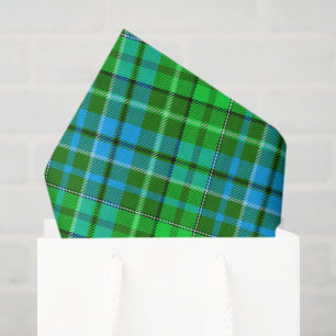 Blue and Green Plaid Tartan Green Tissue Paper