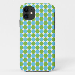 Blue and green polka dots pattern Case-Mate iPhone case