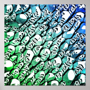 Blue and Green Poster