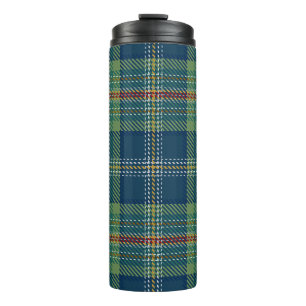Blue and Green Scottish Tartan Plaid Thermal Tumbler