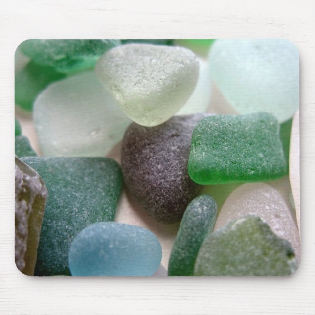 Blue and Green Sea Glass Mouse Pad (Front)