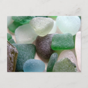 Blue and Green Sea Glass Postcard