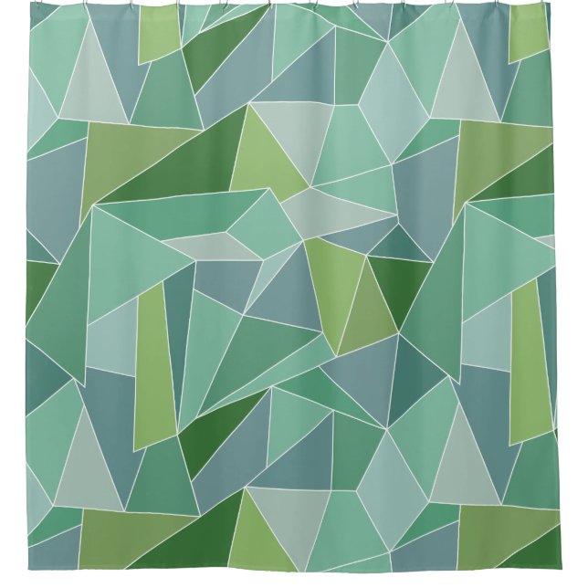 Blue and Green Sea Glass Shower Curtain (Front)