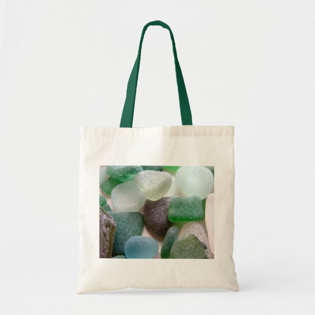Blue and Green Sea Glass Tote Bag (Front)