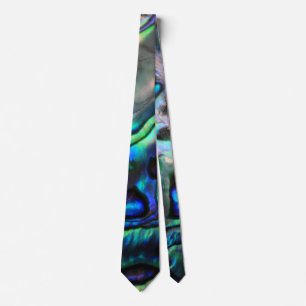 Blue and green shell design tie