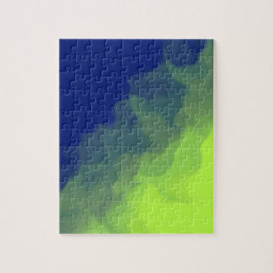 Blue and Green Smokey Pattern Jigsaw Puzzle