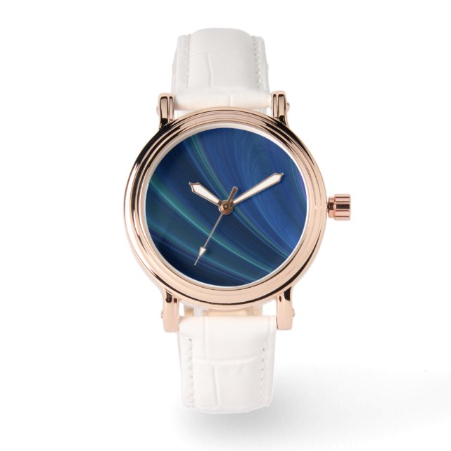 Blue And Green Soft Sand Waves Watch (Front)