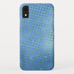 Blue and Green Sparkle Mermaid Scales Pattern Case-Mate iPhone Case