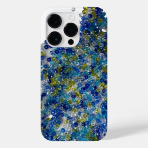 Blue And Green Spilled Seed Beads Case-Mate iPhone 14 Pro Case