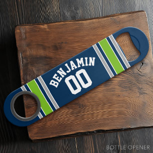 Blue and Green Sports Jersey Custom Name Number