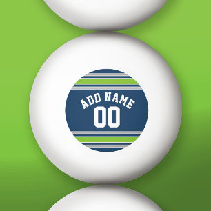 Blue and Green Sports Jersey Custom Name Number Ping Pong Ball