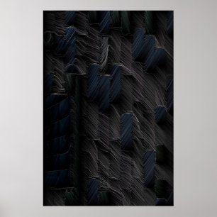 Blue and green sticks on blue plastic container poster