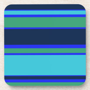Blue and green stripes coaster