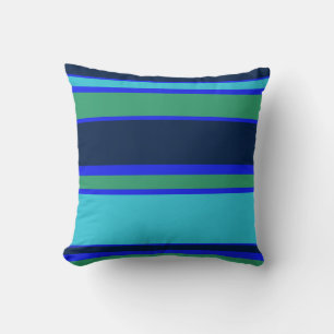 Blue and green stripes cushion