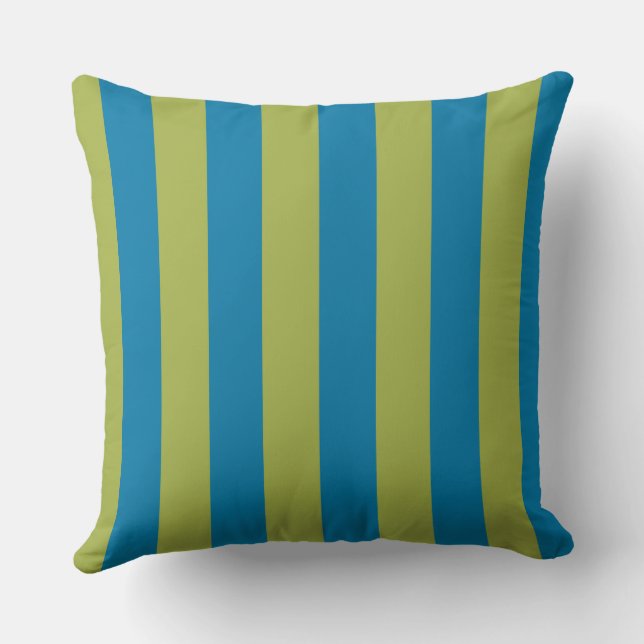 Blue and Green Stripes Cushion (Back)