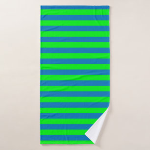 Blue and Green Stripes Design Bath Towel