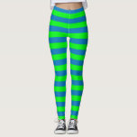 Blue and Green Stripes Design Leggings<br><div class="desc">Blue and Green horizontal Stripes lines seamless repeat Pattern Design Background Print</div>