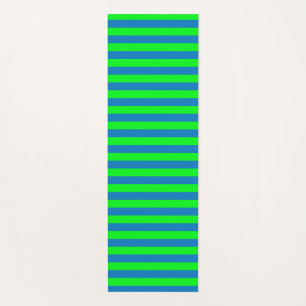 Blue and Green Stripes Design Yoga Mat