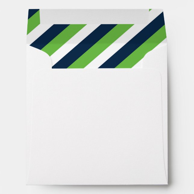 Blue and Green Stripes Envelope Liner - Preppy (Back (Bottom))