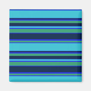 Blue and green stripes magnet
